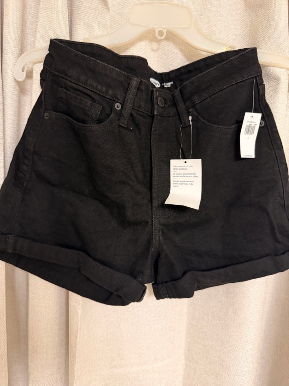 Old Navy Black Cuffed High-Rise Denim Shorts